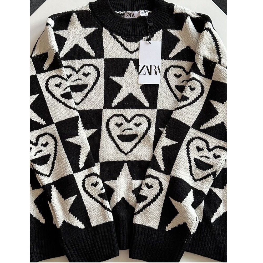 {Zara} BNWT JACQUARD KNIT SWEATER • S